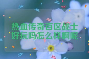 热血传奇百区战士好玩吗怎么样啊呢