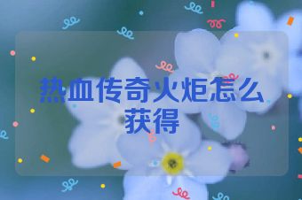 热血传奇火炬怎么获得