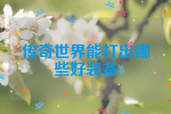 传奇世界能打出哪些好装备