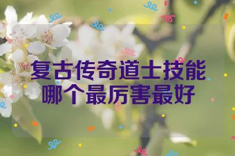 复古传奇道士技能哪个最厉害最好