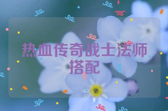 热血传奇战士法师搭配
