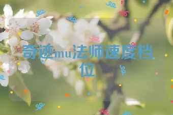 奇迹mu法师速度档位