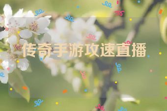 传奇手游攻速直播