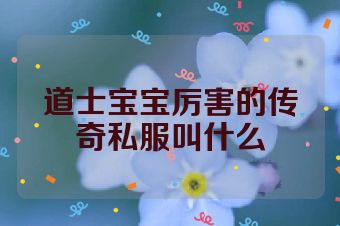 道士宝宝厉害的传奇私服叫什么