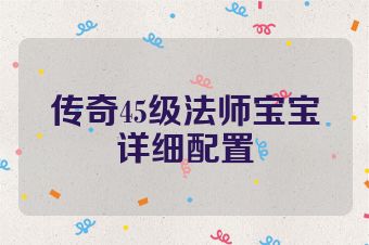 传奇45级法师宝宝详细配置