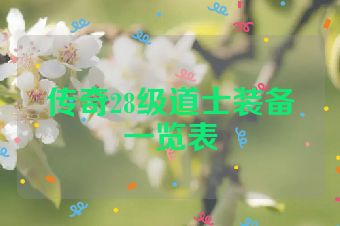 传奇28级道士装备一览表