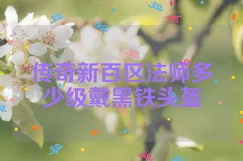 传奇新百区法师多少级戴黑铁头盔