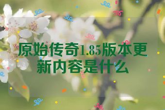 原始传奇1.85版本更新内容是什么