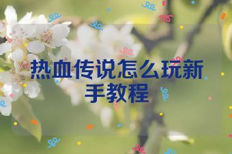 热血传说怎么玩新手教程
