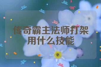传奇霸主法师打架用什么技能