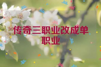 传奇三职业改成单职业