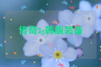 传奇3g韩版装备