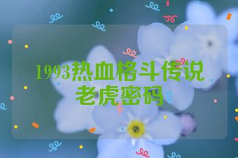 1993热血格斗传说老虎密码