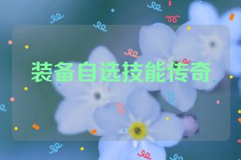 装备自选技能传奇