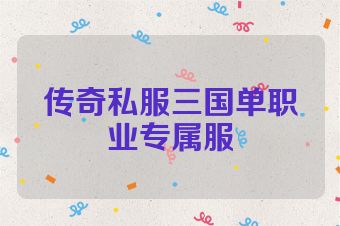 传奇私服三国单职业专属服