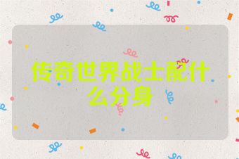 传奇世界战士配什么分身