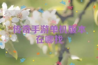 传奇手游单机版本在哪找
