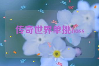 传奇世界单挑boss