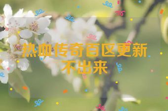 热血传奇百区更新不出来