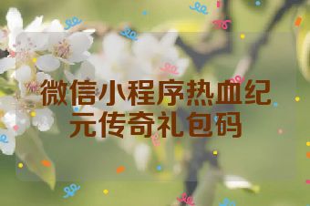 微信小程序热血纪元传奇礼包码