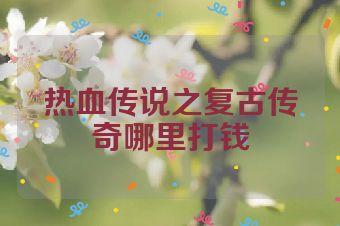 热血传说之复古传奇哪里打钱