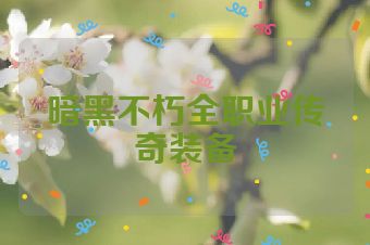 暗黑不朽全职业传奇装备
