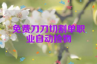免费刀刀切割单职业自动捡物