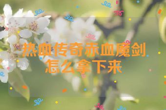 热血传奇赤血魔剑怎么拿下来
