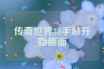传奇世界3d手游开始画面