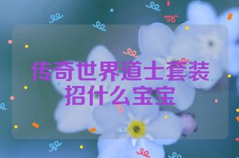 传奇世界道士套装招什么宝宝
