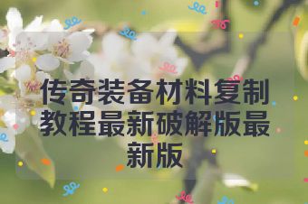 传奇装备材料复制教程最新破解版最新版