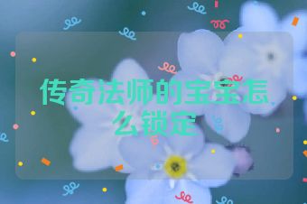 传奇法师的宝宝怎么锁定