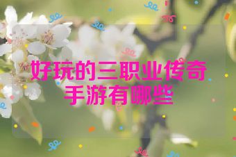 好玩的三职业传奇手游有哪些