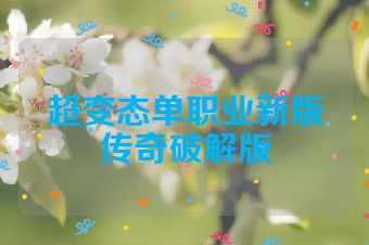 超变态单职业新版传奇破解版