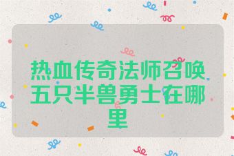 热血传奇法师召唤五只半兽勇士在哪里