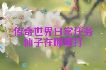 传奇世界日常任务仙子在哪里打