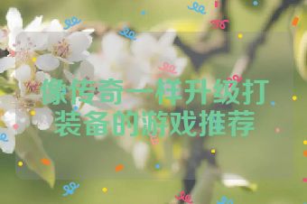 像传奇一样升级打装备的游戏推荐