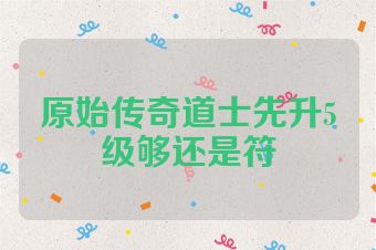 原始传奇道士先升5级够还是符