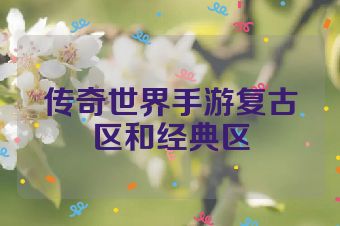 传奇世界手游复古区和经典区