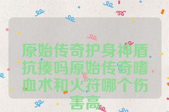 原始传奇护身神盾抗揍吗原始传奇嗜血术和火符哪个伤害高
