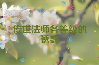 传世法师各等级的诱惑