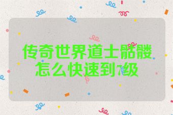 传奇世界道士骷髅怎么快速到7级
