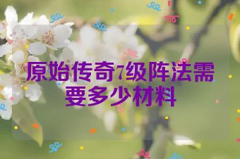 原始传奇7级阵法需要多少材料