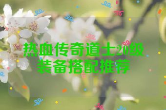 热血传奇道士20级装备搭配推荐
