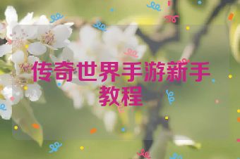 传奇世界手游新手教程