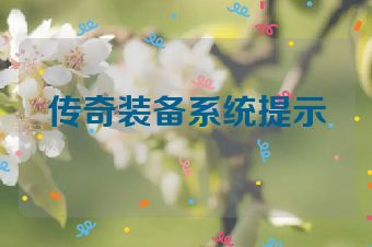 传奇装备系统提示