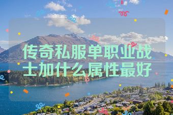 传奇私服单职业战士加什么属性最好