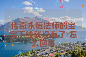 传奇永恒法师的宝宝下线就没有了?怎么回事