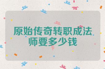 原始传奇转职成法师要多少钱