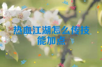 热血江湖怎么传技能加点